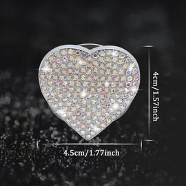 TOMALL Bling Car Engine Start Button Cover Diamond Interior Crystal Push Start Button Ring Sticker Sparkly Accessories Heart Bling Ignition Button Rhinestone Emblem Decal Universal for Car (Colorful)