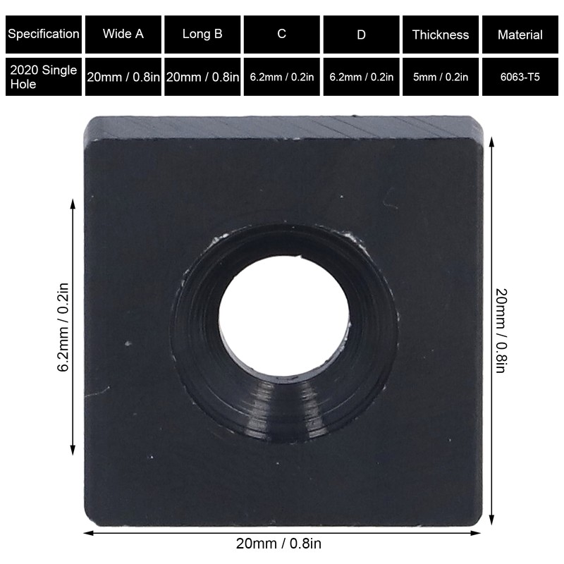 10Pcs Profile End Caps Aluminum Alloy Single Hole Cover Plate