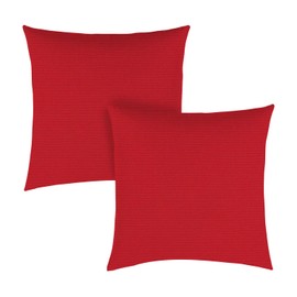 Covers & All Sunbrella Outdoor Throw Pillows, Pack of 2 Water Resistant & UV Fade Resistant Premium Square Throw Pillows (Inserts with Covers) for Indoor & Outdoor Use,20" H x 20" D Red