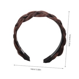 Healvian Synthetic Hair Braid Headband Unique Plaited Design Lightweight Non Slip Hairpiece for Daily Wear Ceremonies Weddings and Parties Deep