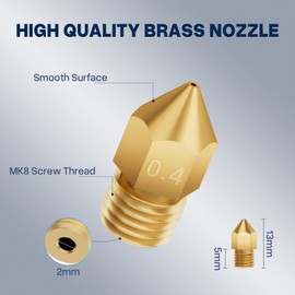 KEAcvise 26 pcs 0.4mm mk8 Brass nozzles with Needles and DIY Tools for Neptune 3 pro, Neptune 3 max, Neptune 3 Plus - high Compatibility 3D Printer hotend nozzles