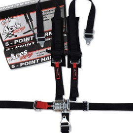 AAAA Aces Racing 5 Point Harness With 2 Inch Padding (Black)