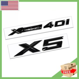 X5+XDrive40i OE# SPEC For X5 Series Black Emblem X5+XDrive40i Number Letters Rear Trunk Badge