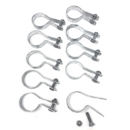 FENCESMART4U (10 Pack) Tension Bands with Bolts & Nuts for Chain Link Fence, Gate, Posts (1-7/8")