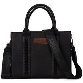 Wrangler Tote Bag for Women Trendy Women Purses and Handbags Zipper Tote Bag Top Handle Womens Tote Bag Pockets and Strap Black WG70-8120DBK