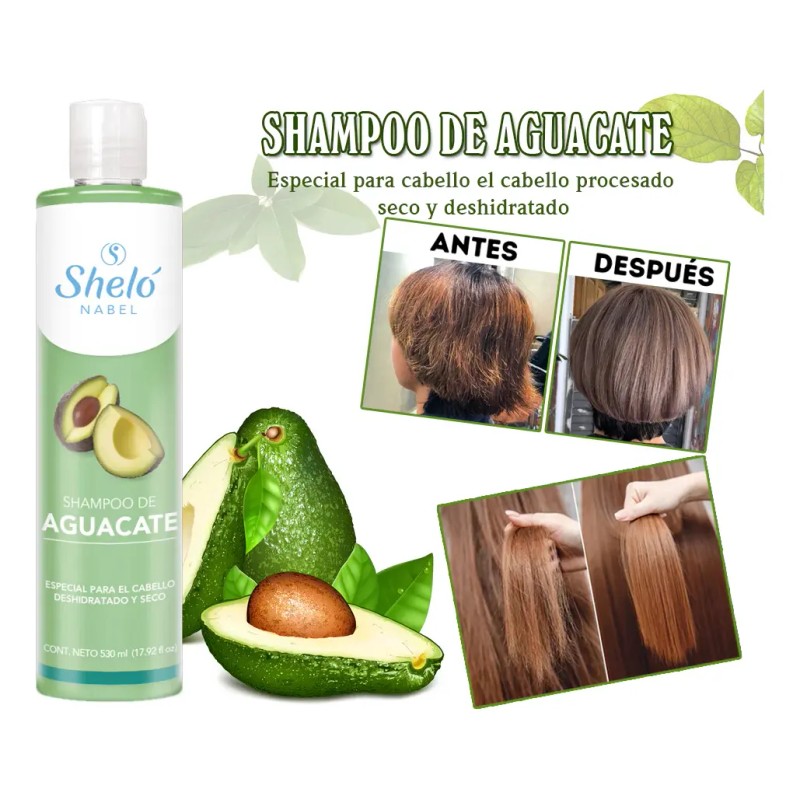 Shampoo Aguacate Sheló Nabel Pack Hidratación Profunda