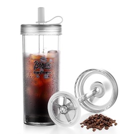 Portable Travel Coffee Press (16oz) - Double Wall with lids and Straws -Single Serve French Press for Travel, Home, Office, & More -No Leak Coffee ，Drinks or Tea Press Tumbler.