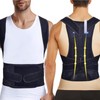 猫背ベルト 姿勢サポーター 姿勢ベルト 背中用サポーター 男女兼用 S-XXL 吸汗 通気性 脱着簡単 ブラック（M：80-95CM）