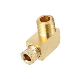 REPAIROCK 1 Pc M10x1 Universal 90 Degree Elbow Brass Fitting Compression - Car Fitting Connector Adapter Fit 4mm - Brass Gold Tone Auto Replacement Parts