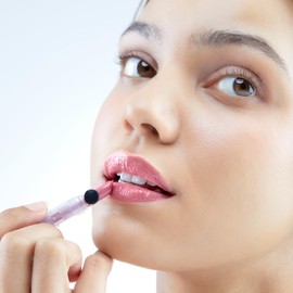 CLICKA One-Touch Retractable Tinted Lip Balm, Moisturizing Lip Gloss with Menthol (Rose Pink) Korean Lip Care