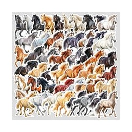 Pack of 50 Watercolour Horse Stickers for Motorcycle, Bicycle, Bumper, Laptop, Computer, Fridge, Cool Animal Waterproof Vinyl Decal, Young Adult Gift, Horse Aesthetic Kawaii Graffiti Sticker