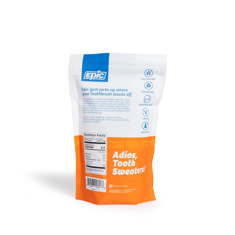 Epic 100% Xylitol Orange Mango Chewing Gum - Sugar Free,