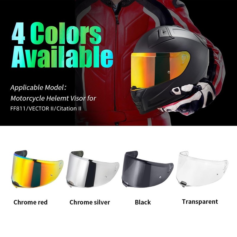 JQF Gear Helmet Visor for FF811/Vector II/Citation II, Motorcycle Helmet