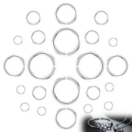 20Pcs 925 Sterling Silver Jump Rings, 6mm 5mm 4mm 3mm Small Necklace Jewelry Clasp Open Split Rings for Necklace Bracelet Earring Charm Connector, Jewelry Making Supplies (Silver)