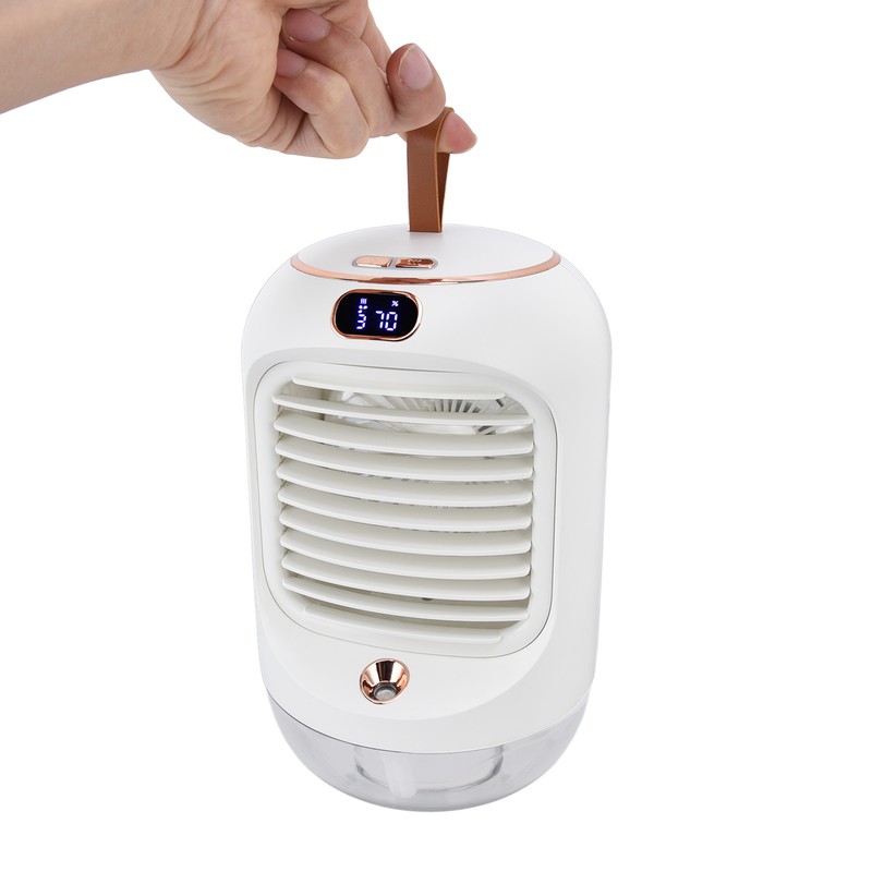 Mini Air Conditioner Humidifier Aromather 3 Gears 5 Blades USB