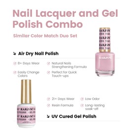 RARJSM Pastel Pink Gel Nail Polish 2pcs Set,Gel and Lacquer Combo,Purle Pink Air Dry Nail Lacquer and Nude Pastel Pink Gel Polish LED UV Curing Requires French Manicure DIY Nail Art Home Salon 15ml