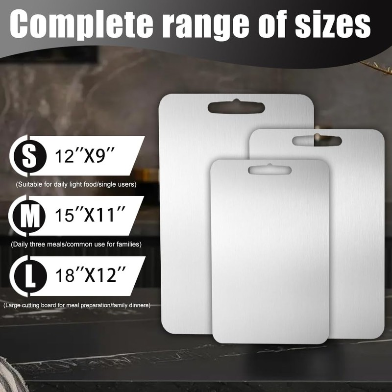 UUYYCLB Titanium Cutting Board - Dishwasher Safe, Double Sided Non-Slip