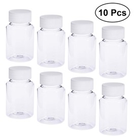 EXCEART Botella de píldora, 10 botellas de plástico vacías de 80 ml, botella de medicina, botella de reactivo vacía con tapas para polvo líquido y medicina en polvo
