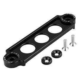 KIMISS Heavy Duty Aluminum Car Battery Tie Down Bracket Hold Lock Anodized for Honda CIVIC/CRX 1988-2000(Black)