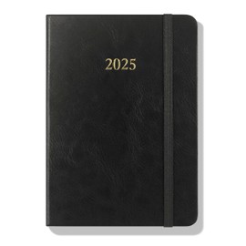 Wykeham's Executive Journal – 2025 Day Per Page Diary and Planner (Black, A6)