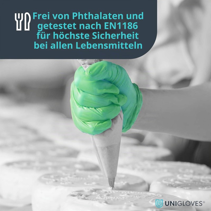 Unigloves Green Pearl - 100 Disposable Nitrile Gloves - Medium