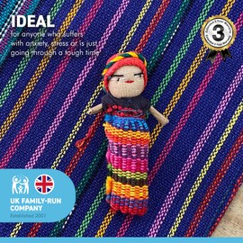 Thorness Set of 4 Guatemalan handmade Worry Doll with a colourful crafted storage bag | Worry Dolls for Girls | Worry Dolls For Boys | Anxiety Dolls | Worry Doll | Guatamalan Doll