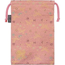 Thousands Thread 繍院 西陣織 Field Of Drawstring bag (Lined) Gold 鳳凰/Thin Red Large Size