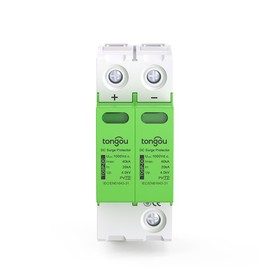 TONGOU 2P 40KA Dispositivo de protección contra sobretensiones Montaje en riel DIN, protector de rayos fotovoltaico de CC 4.0KV