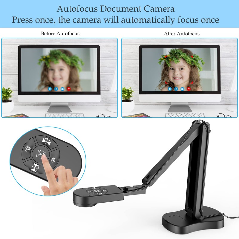 PAKOTOO 8MP USB Document Camera for Teachers and Classroom for