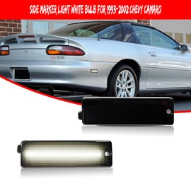 KENRTIR Smoked Lens White LED Rear Side Marker Lamps Compatible with 1993-2002 Chevy Camaro
