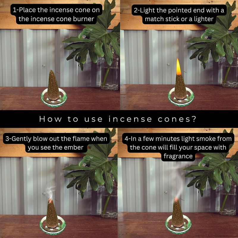 Peppermint Incense Cones - Total 60 Cone Incense - Six