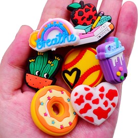 Random Different Focal Bead for Pens Bulk 100PCS Silicone Focals Bead Mixed Cute DIY Craft Bead for Pen/Bracelet/Keychain/Necklace Students Gifts Teens Party Favors