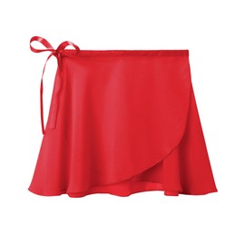 Stelle Ballet Skirts for Girls Toddler Dance Skirt Chiffon Kids Ballet Wrap Skirts (Red (Adjustable Tie), 10-12 Years)