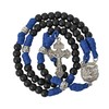Nazareth Store Black Beads Blue Paracord Rosary Rugged Beaded Necklace
