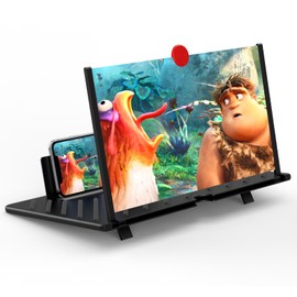 20" Screen Magnifier for Cell Phone, Mobile Phone 3D HD Magnifying Projector Screen Enlarger for Movies, Videos and Gaming, Foldable Phone Stand with Screen Amplifier,Compatible with All Phones