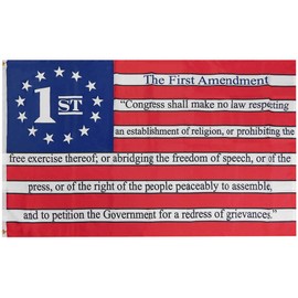 The 1st First Amendment Betsy Ross 3'x5' 3 Foot x 5 Foot Rough Tex 100D Printed Polyester Flag