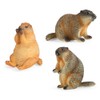 titihuirie 3PCS Groundhog Figurine Groundhog Sculpture Groundhog Model Animal Model
