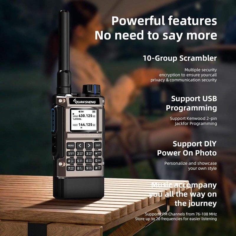UV-K1 Ham Radio Handheld, 2500mAh Battery, Multi-Band Walkie Talkie with