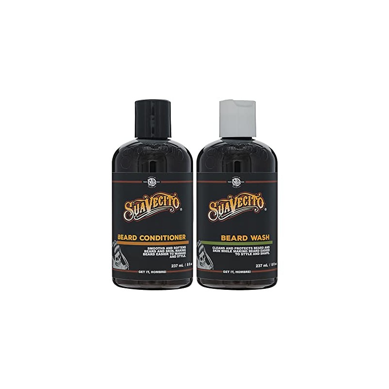Suavecito Beard Wash Set. Cleansing and Conditioning Beard Kit For