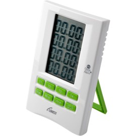 YNAC LT094WA LT094WA 4 Hours in 1 (4 Multi) Simultaneously Turns Off Digital Timer with Alarm Clock, Countup, 4.3 x 2.7 x 0.6 inches (11 x 6.9 x 1.65 cm), White