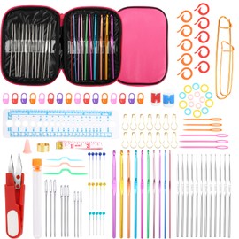 LWMTT 127 Piece Crochet Hook Set, Crochet Set for Beginners with Crochet Accessories, Ergonomic Crochet Hook, DIY Hand Knitting Craft Tools for Beginners, Gifts for Sister, Mother, Daughter