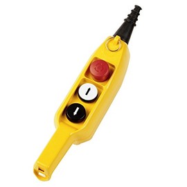 ASI APS P03.3 3 Button Ergonomic Grip Pendant Station, 2 Push Buttons, 1 Emergency Stop, 6No/1NC Contacts, UP-Down Arrows