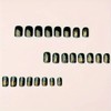 24Pcs Glossy Press on Nails Short Square Green Christmas Tree
