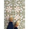 FloorPops Lillium Green Peel and Stick Floor Tiles, FP6303