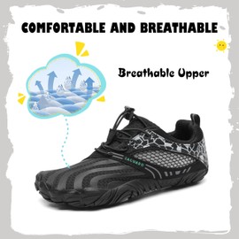 SAGUARO Boys Girls Barefoot Shoes Breathable Bathing Shoes for Children Size 24-36, black