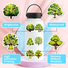 50Pcs Forest Stickers, Various Green Trees Stickers for Teens Boy Girls,Laptop Sticker Waterproof Luggage Skateboard Water Bottle Stickers Decal Bicycle Bumper Snowboard