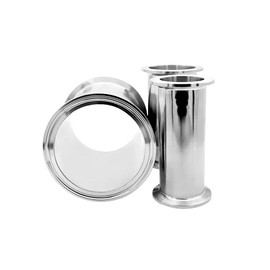 Beduan Sanitary Tri Clamp Tube, 4" Length Spool Tube Stainless Steel Seamless Round Tubing with 2 inch Tri Clamp 64mm Ferrule Flange