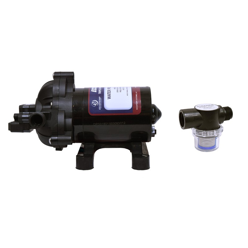 Eccotemp EccoFlo Diaphragm 12V Water Pump and Strainer