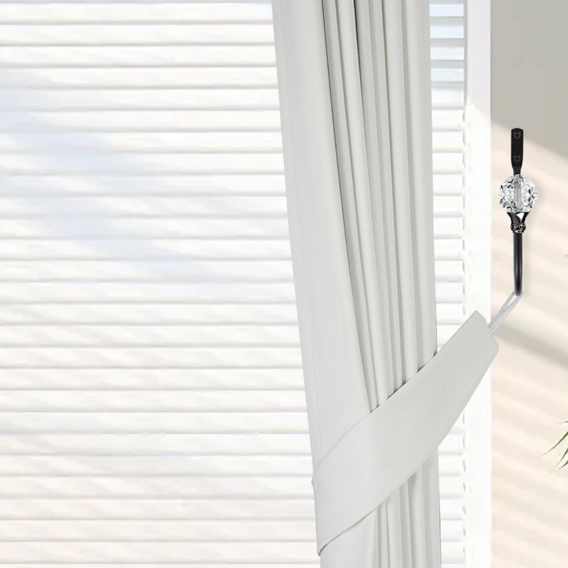 2 Pack Heavy Duty U Shaped Metal Curtain Holdbacks with