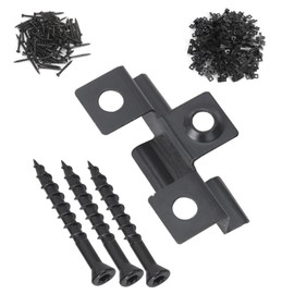 YORKING 100Pcs Composite Decking Clips 8mm Fastener Board Clip Composite Decorative Plate Hidden Fixing Fastener Metal Clip with 100 Stainless Steel Screw for Woodworking Floor Fixing